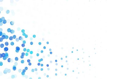 Kabarcıklı hafif BLUE vektör arkaplanı. Renkli su damlaları olan modern soyut çizimler. Reklamlar, broşürler için desen.