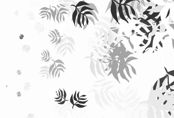 Hellgraue Vektorabstrakte Gestaltung Mit Blättern Skizzenhafte Kritzeleien Mit Blättern Auf — Stockvektor