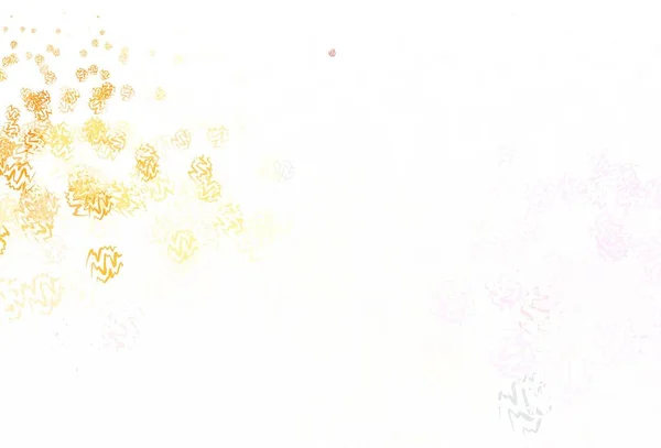 Светло Розовый Желтый Векторный Узор Изогнутыми Линиями Красочная Иллюстрация Абстрактном — стоковый вектор