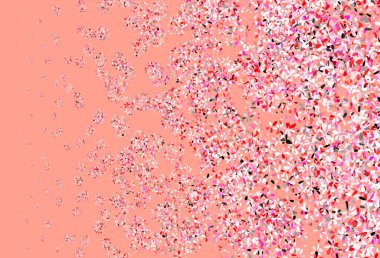 Açık pembe vektörlü doğal arka plan yapraklı. Origami tarzındaki yaprakların gradyanlı karalama çizimi. Web siteniz için Doodle tasarımı.