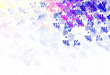 Açık pembe, rastgele şekilli mavi vektör deseni. Soyut gradyan şekilli basit renkli çizimler. Web siteniz için basit tasarım.