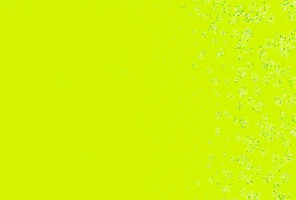 ライトグリーン 葉と黄色のベクトルのドアドルの背景 グラデーションの折り紙風の葉の落書きイラスト 手描きのウェブ用デザイン — ストックベクタ