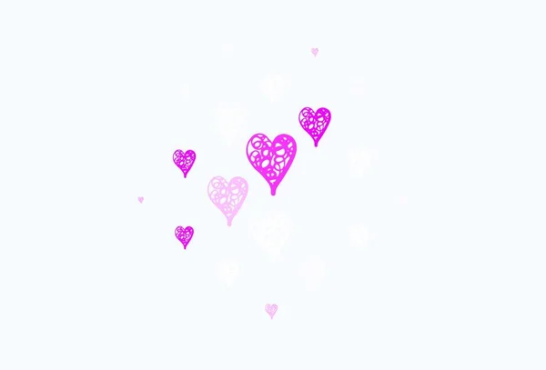 Ανοιχτό Ροζ Μπλε Διάνυσμα Πρότυπο Doodle Καρδιές Έξυπνη Απεικόνιση Βαθμονομημένες — Διανυσματικό Αρχείο