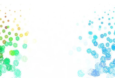 Açık mavi, çizgileri olan sarı vektör şablonu. Kavisli çizgilerden oluşan parlak bir illüstrasyon. Markan için yeni kompozisyon.