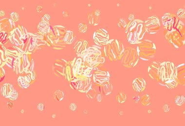 Bükülmüş çizgileri olan açık sarı vektör arkaplan. Renkli çizgileri ve şekilleri olan bir örnek. İş tasarımınız için soyut biçim.