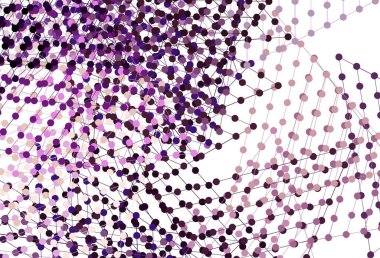 Açık Mor, çemberli çokgen şekilli pembe vektör arkaplan. Küreleri ve üçgen çizgileri olan soyut çizimler. Web siteleri için desen.