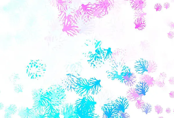 Hellrosa Blaues Vektormuster Mit Blättern Moderne Abstrakte Illustration Mit Blättern — Stockvektor