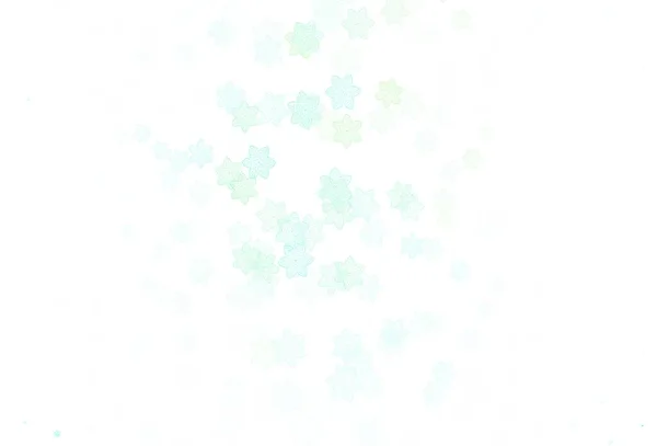 Azul Claro Verde Vetor Doodle Pano Fundo Com Flores Glitter — Vetor de Stock