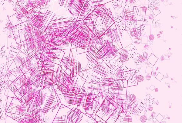 Lichtpaars Roze Vectorsjabloon Met Kristallen Cirkels Vierkanten Decoratief Design Abstracte — Stockvector
