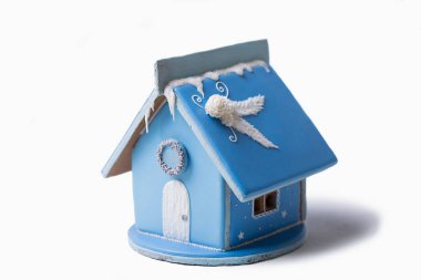 Kış Masalı. Noel büyü ve homeliness. Kurabiye evi. Kopyalama alanı.