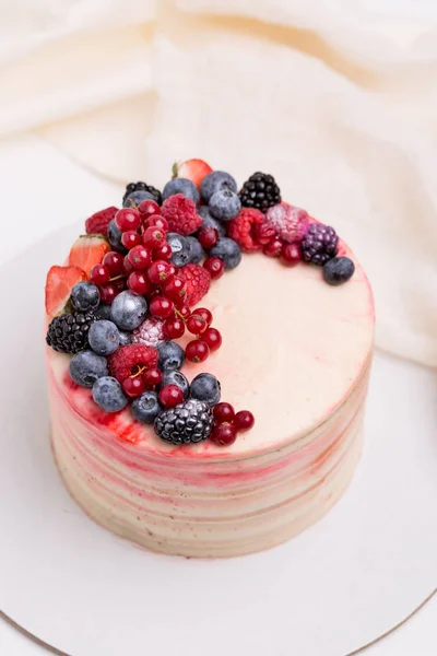 Cake with berries. Cake homemade bakery.