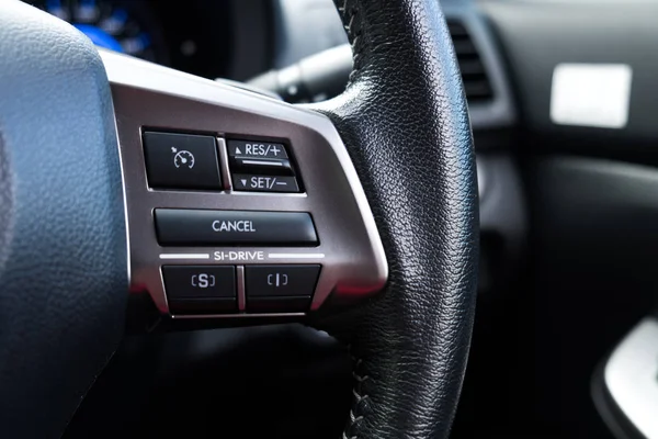 Car control panel on steering wheel