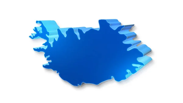 Blauwe Kaart Van Ijsland Een Witte Achtergrond Illustratie Van Een — Stockfoto