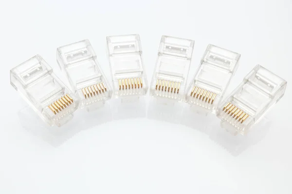 Pilha de conectores Ethernet RJ45 — Fotografia de Stock