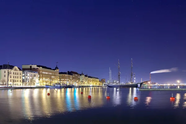 Helsinki-Bucht bei Nacht — Stockfoto