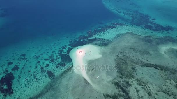 Vista aérea de la hermosa isla tropical de arena — Vídeos de Stock