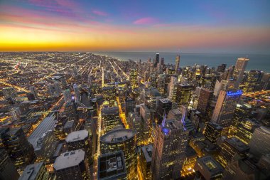 downtown Chicago havadan görünümü