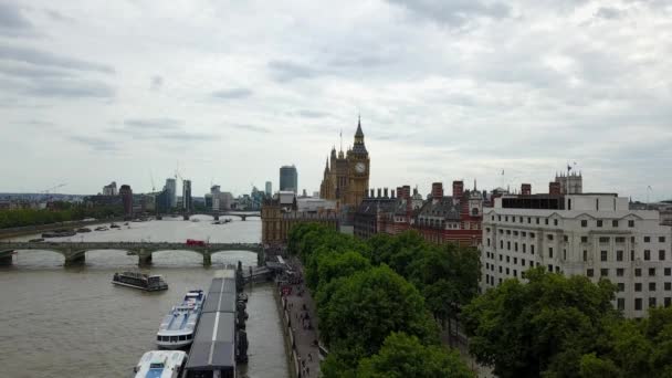 Panorama aereo del centro di Londra, Regno Unito. — Video Stock