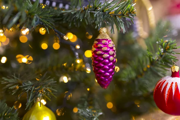 Christmas Baum bunt Hintergrund Bokeh — Stockfoto