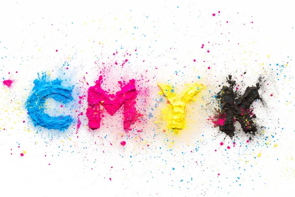 プリンターのシアン ・ マゼンタ ・ イエローの Cmyk カラーのトナー — ストック写真