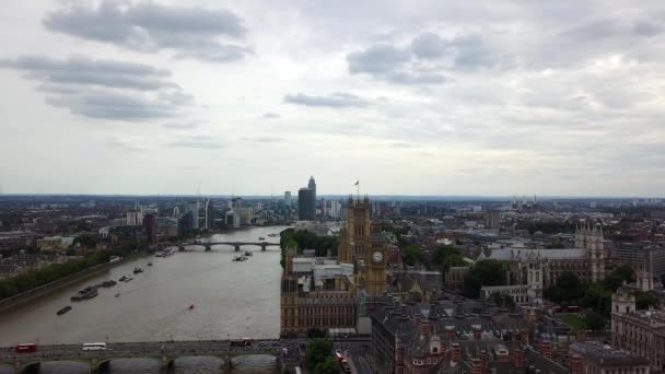 Воздушная панорама центра Лондона, Великобритания. — стоковое видео