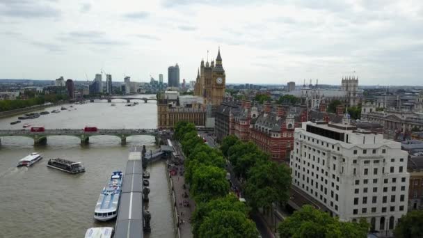 Panorama aéreo del centro de Londres, Reino Unido. — Vídeos de Stock