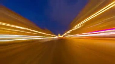 POV hyperlapse karayolu üzerinde bir araba üzerinden