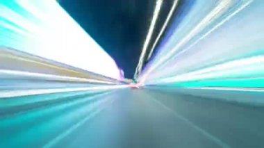 POV hyperlapse karayolu üzerinde bir araba üzerinden