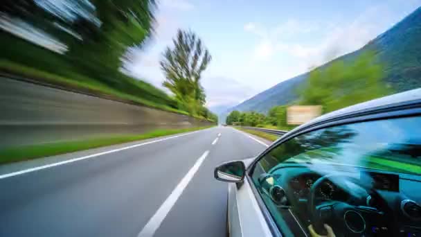 Hyperlaps zicht vanuit een auto. Pov in Italië — Stockvideo