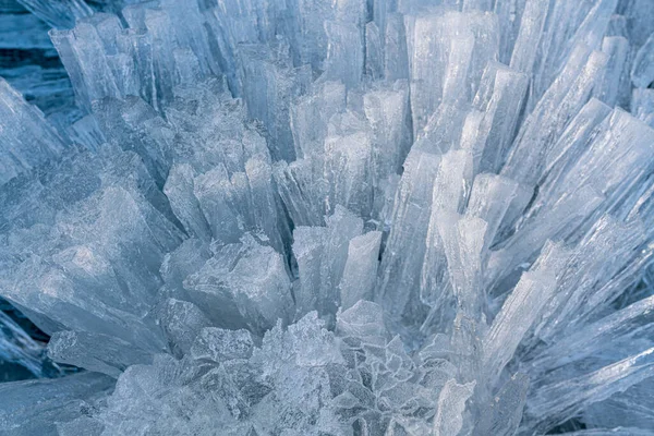 Ice sticks from water of Baikal
