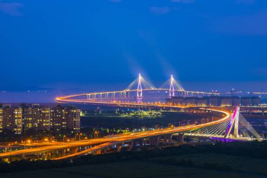 Günbatımı Incheon köprü Seul, Seouth Kore
