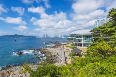 Haeundae Beach adlı Busan içinde Korea.