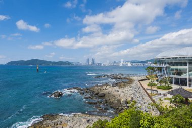 Haeundae Beach adlı Busan içinde Korea.