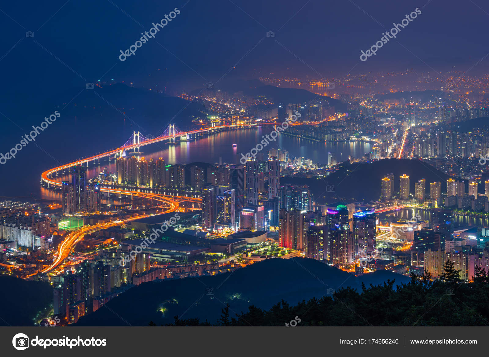 Busan City Skyline, The best view of Busan ,South Korea ⬇ Stock Photo