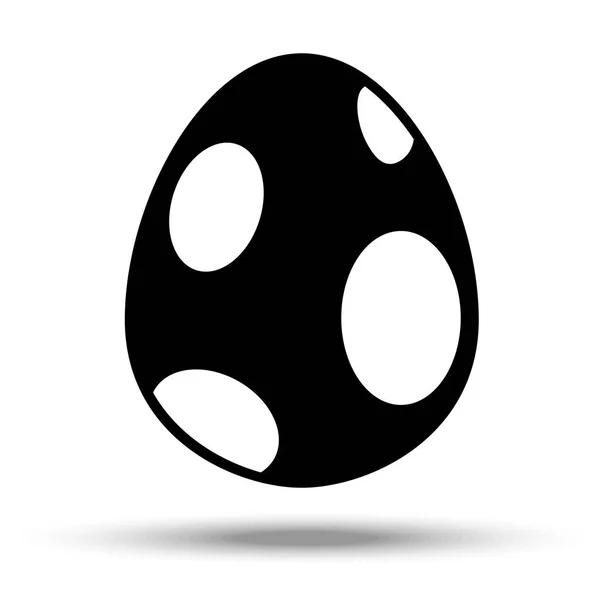 Velikonoční vajíčko v černé a bílé. Silueta na izolované pozadí — Stockový vektor