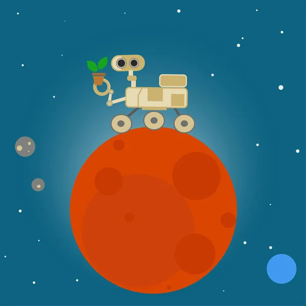 Rover op Mars in cartoon stijl — Stockvector