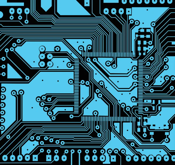 Carte de circuit électronique haute technologie fond vectoriel — Image vectorielle