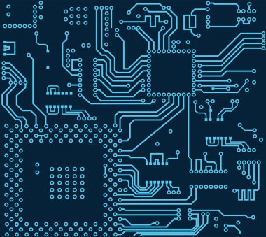 Yüksek teknoloji elektronik devre kartı vektör arka plan