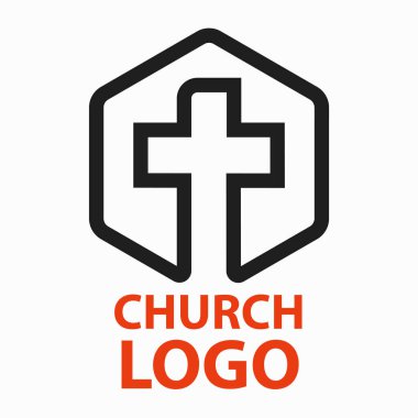 Hıristiyan kiliseleri logo Hat sanatı Hıristiyan dini kuruluşlar için tasarlanmış bir haç şeklinde.