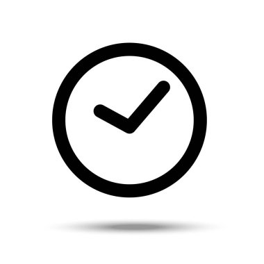 Basit çizgi sanat tarzı duvar saati. Beyaz arka plan üzerinde izole.