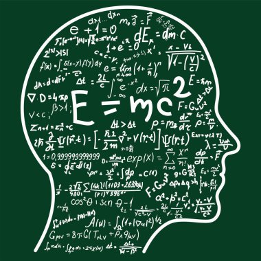 Bilimsel düşünme. Matematik ve fizik formülleri doldurma kafa anahat. Bilim için ilgili konuları göstermek.