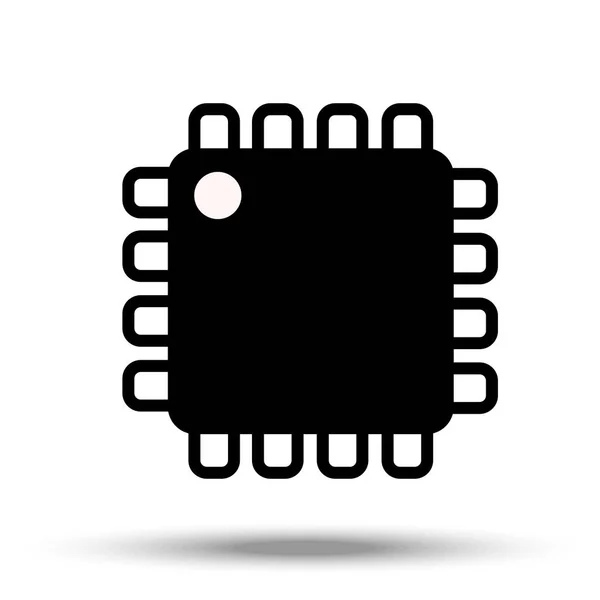 Компьютерный чип Электронный микропроцессор . — стоковый вектор