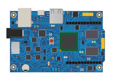 DIY Elektronik mega kurulu ile mikro denetleyici, LED, konektörler ve diğer elektronik bileşenler, akıllı temel oluşturmak için