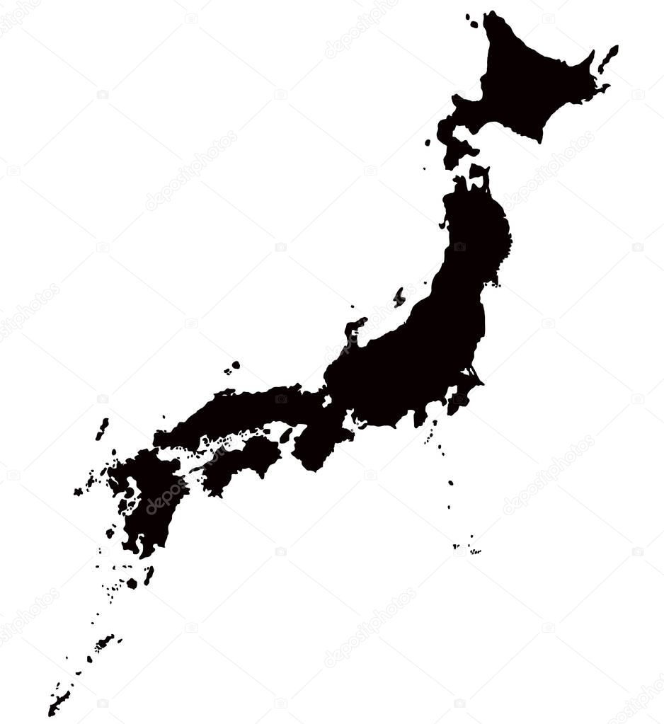 Japan map outline vector