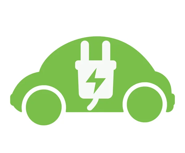 Firma la carga del coche eléctrico. Ilustración en fondo blanco aislado — Vector de stock