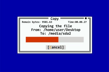 Window copy files with progres bar of the old software clipart