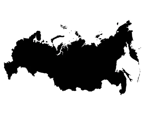 Kaart van Rusland vector overzicht. Het silhouet van de vector van de Russische Federatie — Stockvector