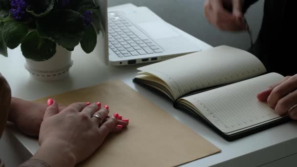 Une Femme Affaires Achète Nouvel Appartement Fille Agent Conclut Contrat — Video