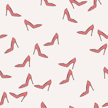 Yüksek topuklu kadın ayakkabısı ile vektör desen