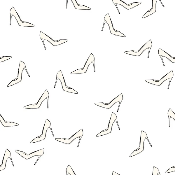 Vector pattern with women 's shoes with high heels — стоковый вектор